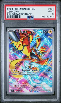 2024 POKEMON SCR EN-STELLAR CROWN ILLUSTRATION RARE #151 ZERAORA PSA 9 - Image 1