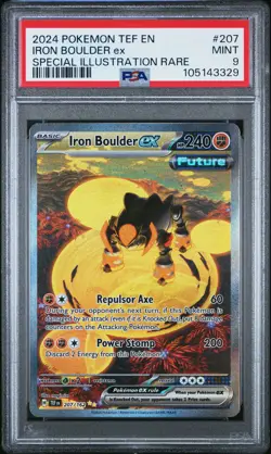 2024 POKEMON TEF EN-TEMPORAL FORCES #207 IRON BOULDER EX PSA 9 - Image 1