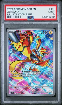 2024 POKEMON SCR EN-STELLAR CROWN ILLUSTRATION RARE #151 ZERAORA PSA 9 - Image 1