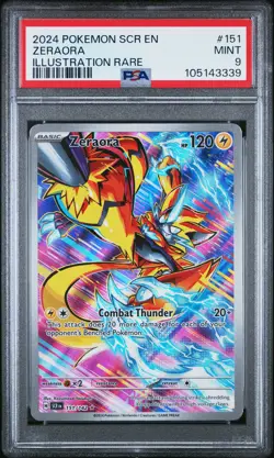 2024 POKEMON SCR EN-STELLAR CROWN ILLUSTRATION RARE #151 ZERAORA PSA 9 - Image 1