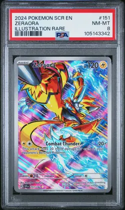 2024 POKEMON SCR EN-STELLAR CROWN ILLUSTRATION RARE #151 ZERAORA PSA 8 - Image 1