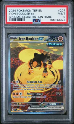 2024 POKEMON TEF EN-TEMPORAL FORCES #207 IRON BOULDER EX PSA 9 - Image 1