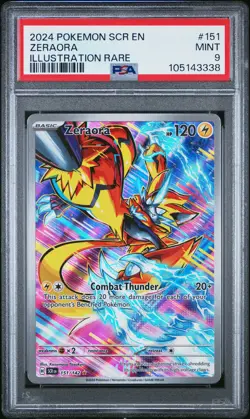 2024 POKEMON SCR EN-STELLAR CROWN ILLUSTRATION RARE #151 ZERAORA PSA 9 - Image 1