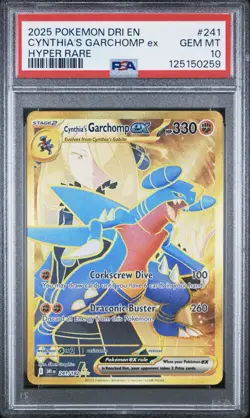 2025 Pokemon Destined Rivals Hyper Rare #241 Cynthia's Garchomp EX PSA 10 - Image 1