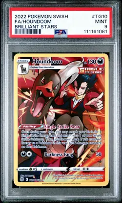 Houndoom PSA 9 MINT 2022 Pokemon SWSH Brilliant Stars TG10/TG30 - Image 1