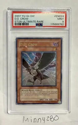 Yu Gi Oh! 2007 D.D. Crow STON-EN024 Ultimate Rare PSA 9 - Image 1