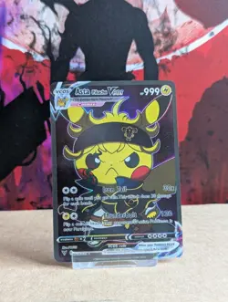 Asta Pikachu Custom Cosplay Pokemon Black Clover Card Full Art Holo - Image 1