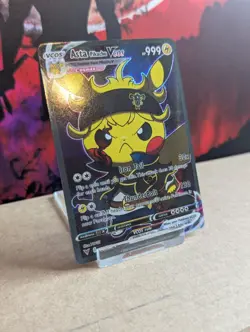 Asta Pikachu Custom Cosplay Pokemon Black Clover Card Full Art Holo - Image 2