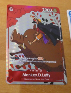 ONE PIECE ENGLISH CARD HOLO GAME CARTE HOLO PROMO LUFFY P-001 ALT EN NM - Image 1