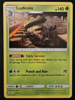 Ludicolo 2/18 Detective Pikachu Holo Rare Pokemon Trading Card Game 2019 NM - Image 1