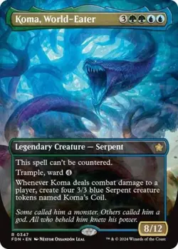 MTG English Koma, World-Eater (Borderless) NM Normal Foundations - Image 1