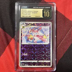 CGC 10 Pristine Sylveon Prismatic Holo 0908/15 Gem Pack Vol.2 ccb2 Pokemon Card - Image 1