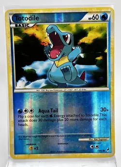 Totodile 74/95 Reverse Holo Pokemon Card 2011 Call of Legends LP - Image 1