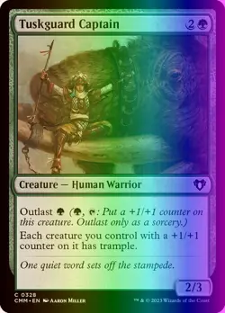 MTG Magic the Gathering Tuskguard Captain (328/1173) Commander Masters LP FOIL - Image 1