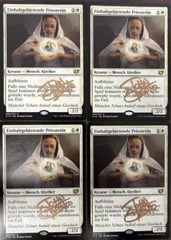 Containment Priest x4 German John Stanko Signed/Autographed MTG - Image 1