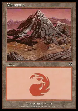 1x Mountain (343) - Foil Heavy Play MTG Magic - Kid Icarus - - Image 1