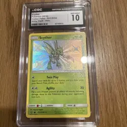 CGC 10 Scyther 2019 Hidden Fates SV1/SV94 Shiny Vault Holo Pokemon Card - Image 1