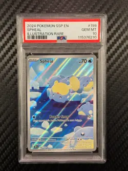 Pokemon 2024 Spheal 199/191 Illustration Rare Surging Sparks GEM MINT PSA 10 - Image 1