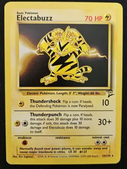 Electabuzz 24/130 Base Set 2 Non Holo Rare WoTC Pokemon Trading CardGame 2000 LP - Image 1