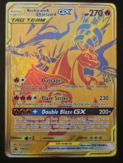 Reshiram & Charizard GX SM247 Black Star Promos Tag Team Holo Pokemon 2021 NM - Image 1