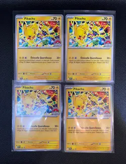 LOT OF 4 x Pikachu Promo 2025 World Championships SVP 225 FRENCH Pokemon TCG - Image 1