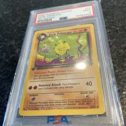First Edition 2000 Pokemon Team Rocket 43/82 Dark Primeape PSA Mint 9 - Image 3