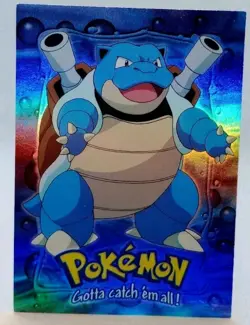 Topps Pokemon Blastoise #E9 RAINBOW FOIL Blue Logo 1999 Mewtwo Strikes Back NM - Image 1