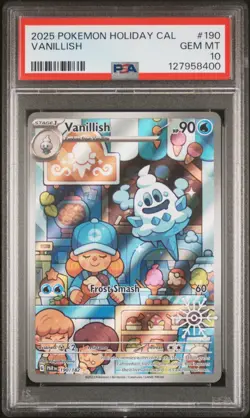 2025 POKEMON HOLIDAY CALENDAR #190 VANILLISH PSA 10 - Image 1