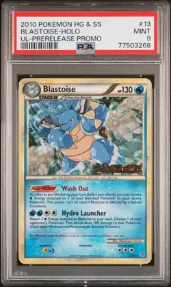 Pokemon Blastoise pre-release HG&SS Unleashed Promo 13/95 PSA 9 Mint - Image 1