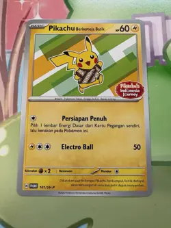 2024 Pokemon Pikachu Berkemeja Batik 101/SV-P Indonesia Journey Promo Indonesian - Image 1