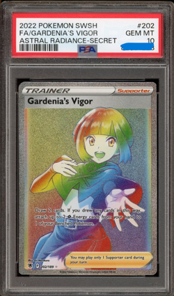 PSA 10 Gardenia's Vigor Rainbow 202/189 SWSH Astral Radiance Pokemon Card - Image 1