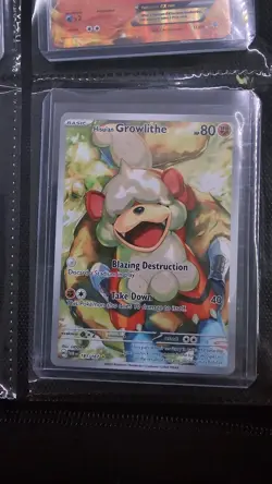 Pokemon TCG Hisuian Growlithe Twilight Masquerade Full Art Holo Card 181/167 - Image 1