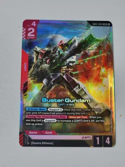 Buster Gundam GD01-046 LR Foil Newtype Rising Card Game GAT-X103 Near Mint TCG - Image 1