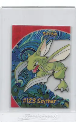SCYTHER #123 PC9 - BLUE LOGO - translucent/clear - TOPPS POKEMON CARD - LP - Image 1