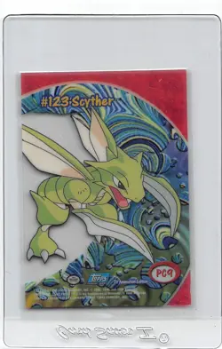 SCYTHER #123 PC9 - BLUE LOGO - translucent/clear - TOPPS POKEMON CARD - LP - Image 2