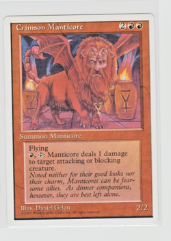 Magic the Gathering ~ MTG ~ 1x Crimson Manticore ~ M/NM ~ 4th Edition - Image 1