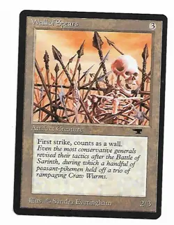 Magic the Gathering ~ MTG ~ 1x Wall of Spears ~ LP ~ Antiquities - Image 1