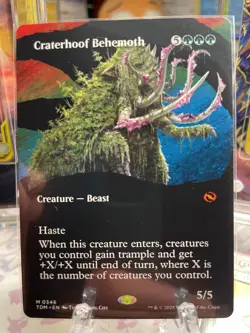 x1 Craterhoof Behemoth TDM Tarkir Dragonstorm MTG 346 BORDERLESS FULL ART 1x - Image 1