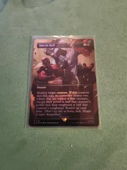 MTG -Saw in Half (Borderless Foil) - Deadpool Secret Lair NM/M Condition - Image 1