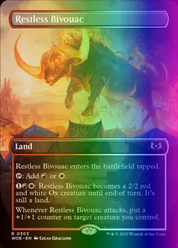 MTG Magic the Gathering Restless Bivouac (303/515) Wilds of Eldraine LP FOIL - Image 1