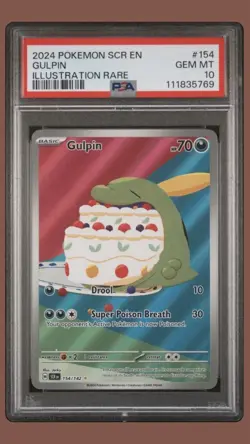 PSA 10 Gulpin Stellar Crown 154/142 Illustration Rare Pokemon Card - Image 1