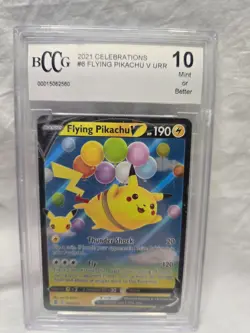 2021 Pokemon Flying Pikachu V Ultra Rare Celebrations 006/025 BCCG Mint 10 - Image 1