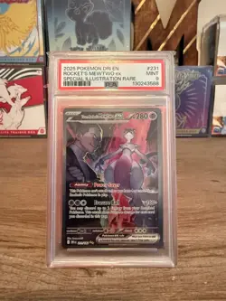 2025 Pokemon TCG - Team Rocket’s Mewtwo ex - Destined Rivals SIR No. 231 PSA 9 - Image 1