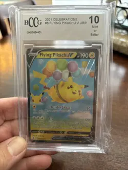 2021 Pokemon Flying Pikachu V Ultra Rare Celebrations 006/025 BCCG Mint 10 - Image 1