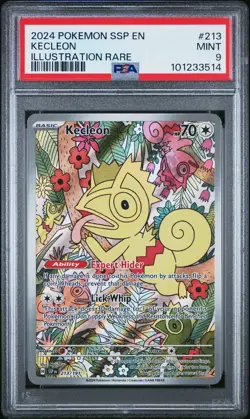 2024 POKEMON SSP EN-SURGING SPARKS ILLUSTRATION RARE #213 KECLEON PSA 9 - Image 1