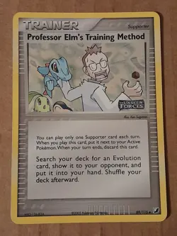 Pokemon Professor Elm's Training Method 89/115 ex Unseen Forces Reverse Holo NM - Image 1