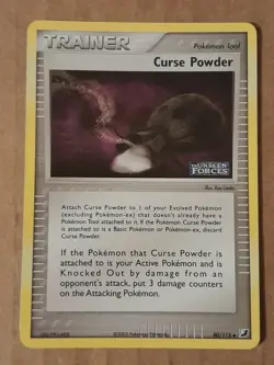 Pokemon Curse Powder 80/115 ex Unseen Forces Reverse Holo NM See Pictures - Image 1