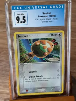 2006 Pokemon Ex Legend Maker Sentret Reverse Holo #62 CGC Gem Mint 9.5/10 - Image 1