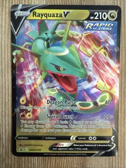 Pokemon TCG Rayquaza V SWSH Black Star Promos SWSH147 Holo Promo - LP - Image 1