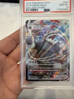 2022 Pokemon SWSH Aggron VMax Brilliant Stars #097 PSA 10 - Image 3